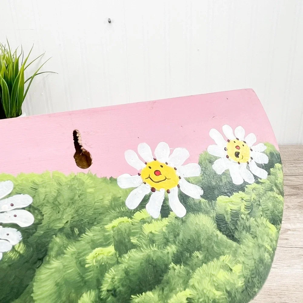 Vintage Wooden Shelf with Painted Bee‎ & Daisies: Play Haus Whimsical Decor